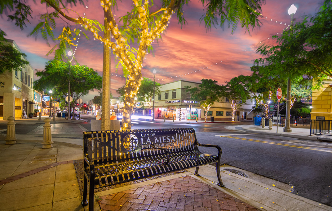 La Mesa Downtown at Night